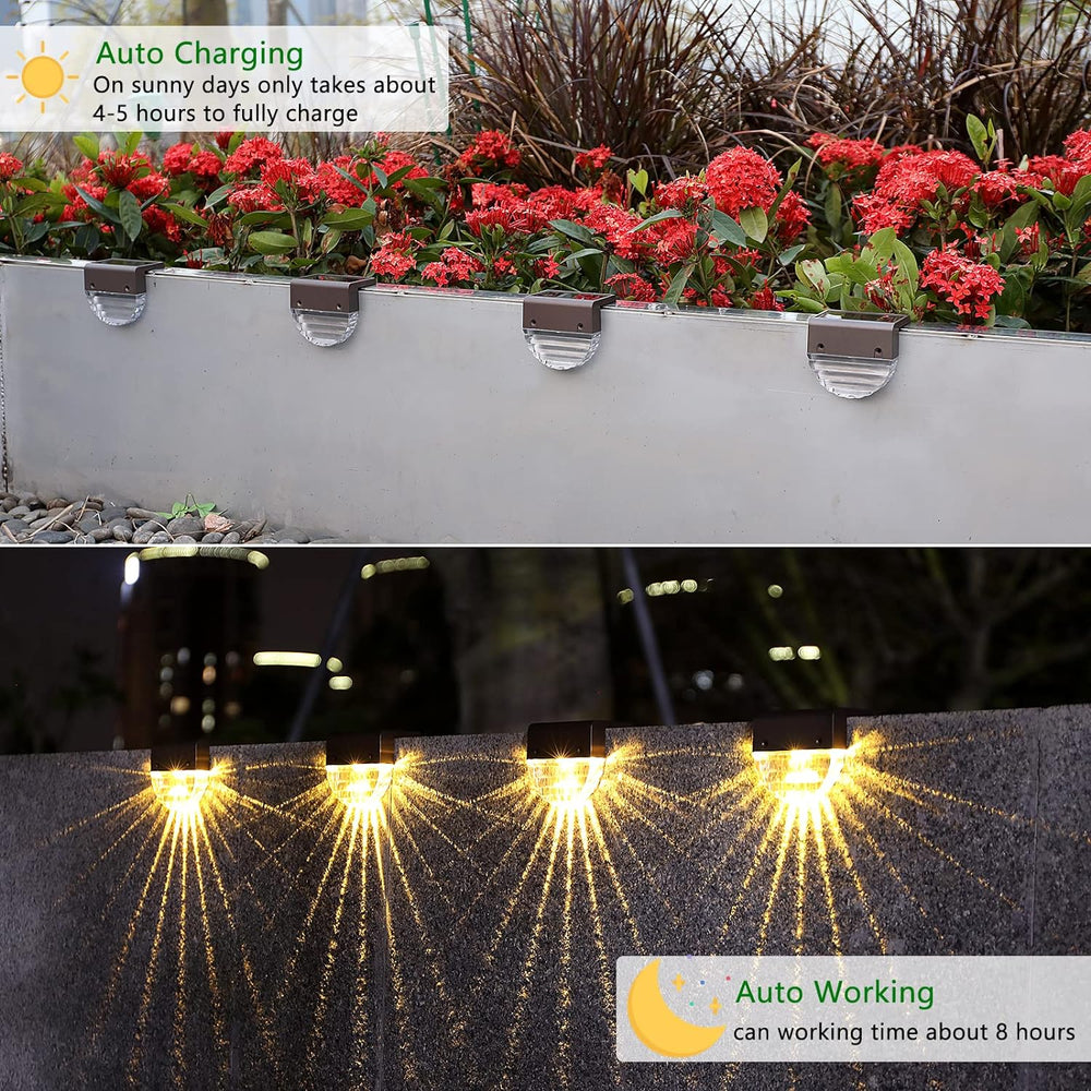 Melunar Solar Deck Lights, 6 Pack Waterproof LED Solar Step Light Outdoor, Fe...