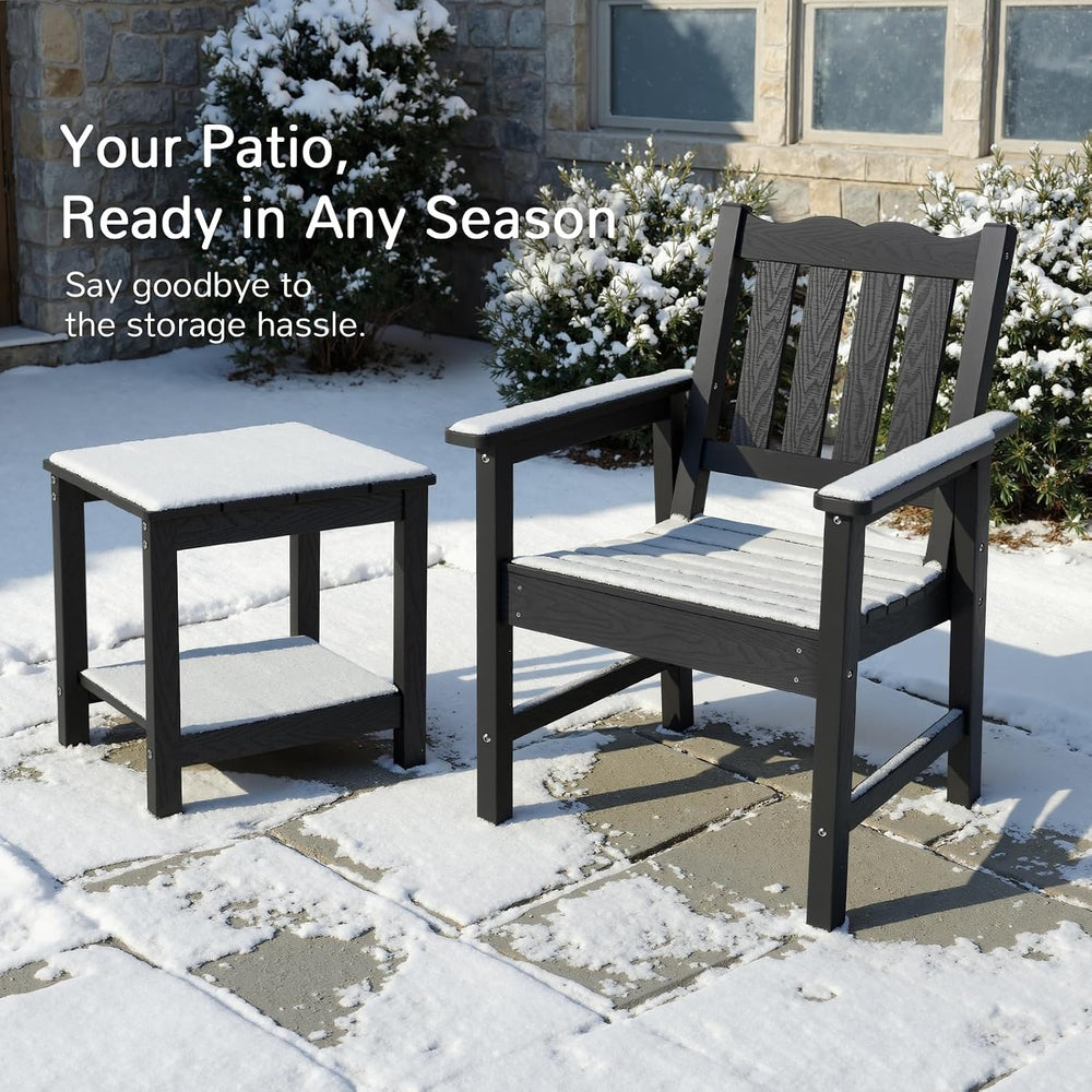 Stoog 3 Piece Patio Bistro Set, All-Weather Garden Chairs Set of 2 with Table...