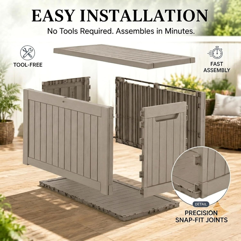 320 Gallon Extra-large Outdoor Storage Box, Waterproof Lockable Deck Box