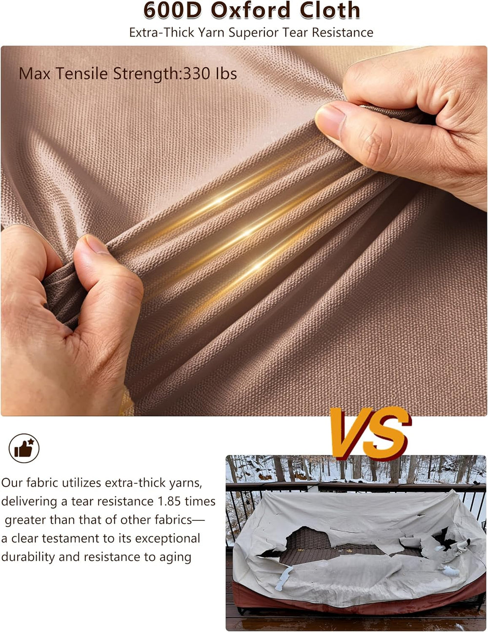 Patio Furniture Cover Set, 4 Piece Outdoor Furniture Cover Waterproof, 600D H...