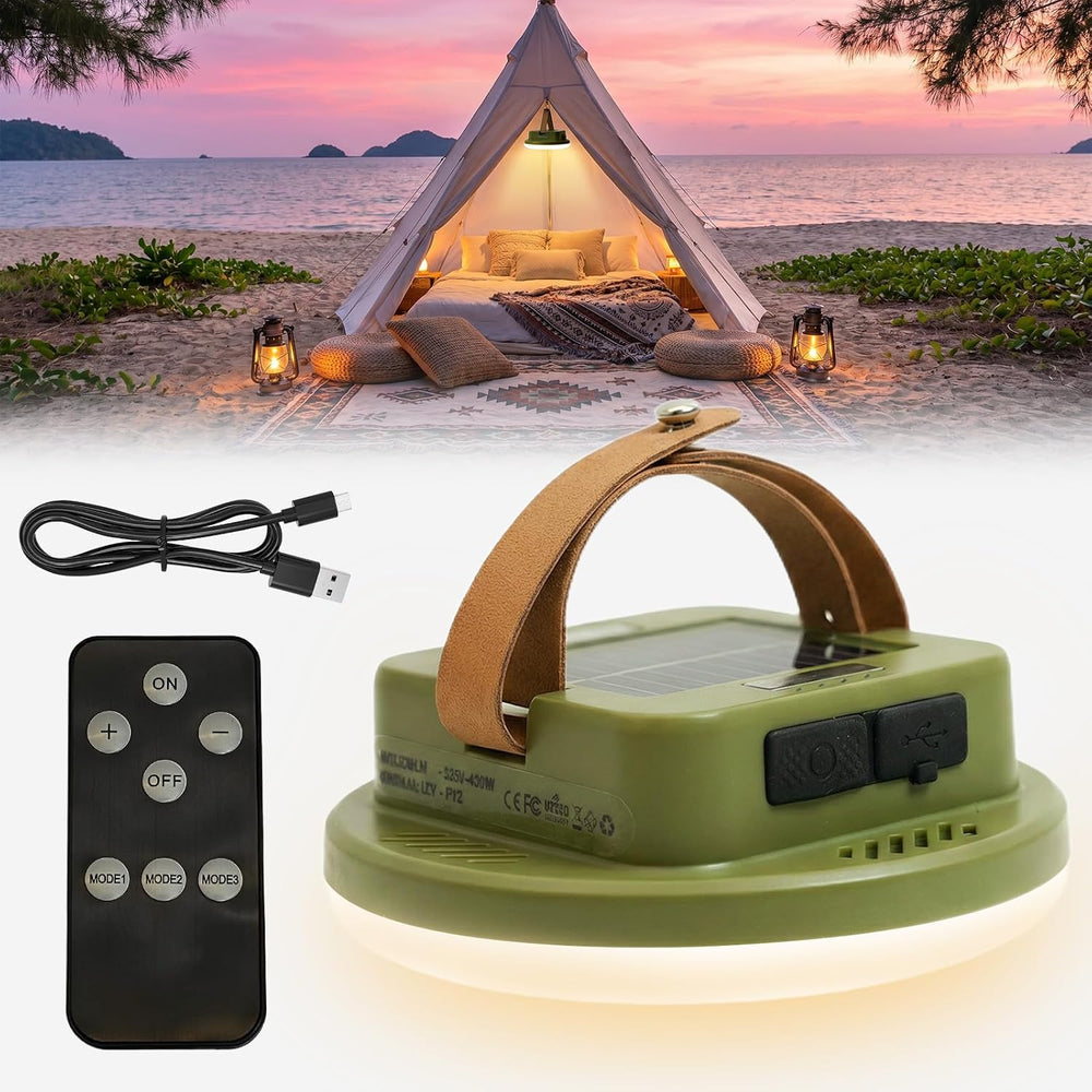 2400LM Ultra Bright Tent Light with Remote, 15000mAh Solar Camping Lantern