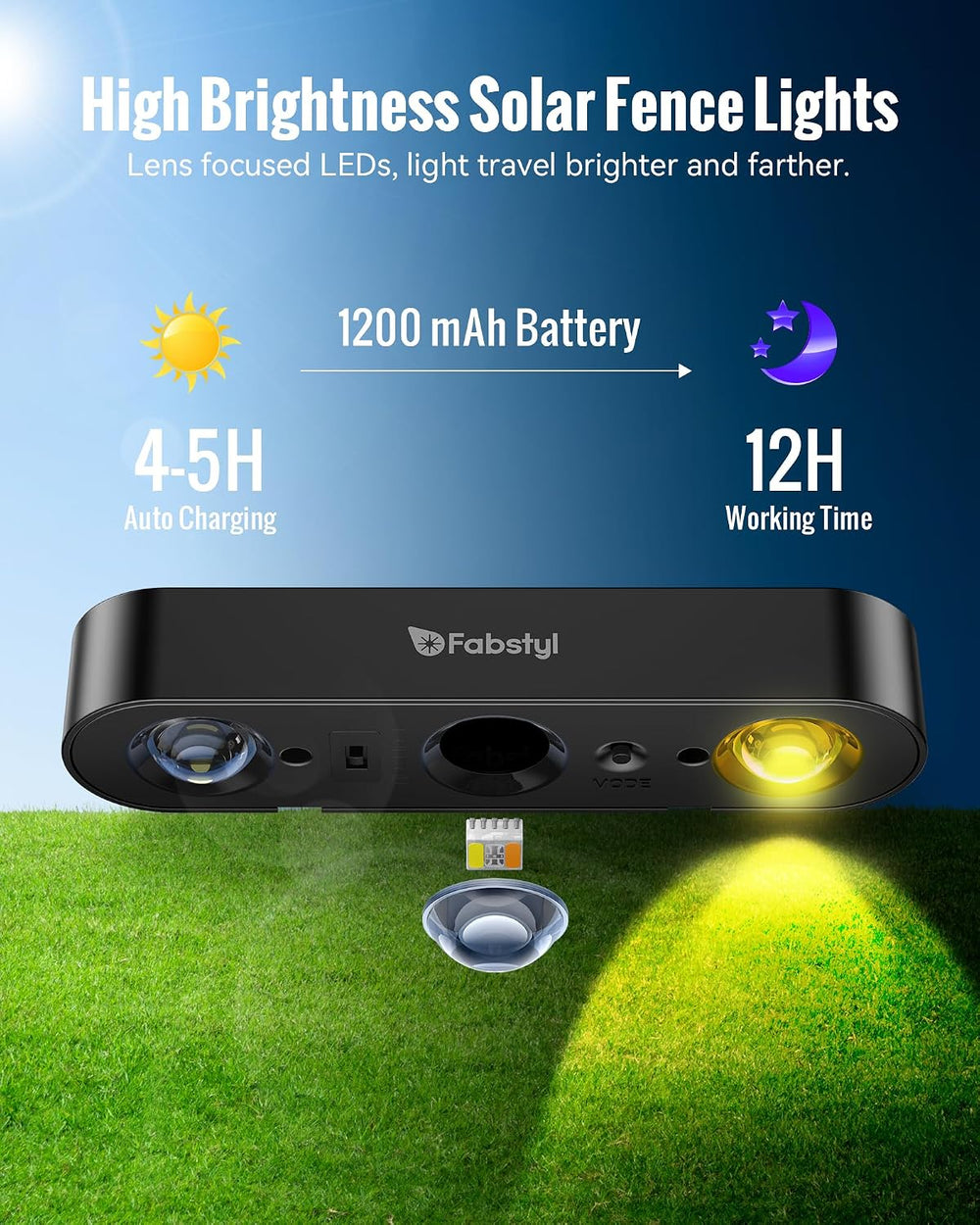 RGB Sync Solar Fence Lights Outdoor 8 Pack, Dynamic Modes