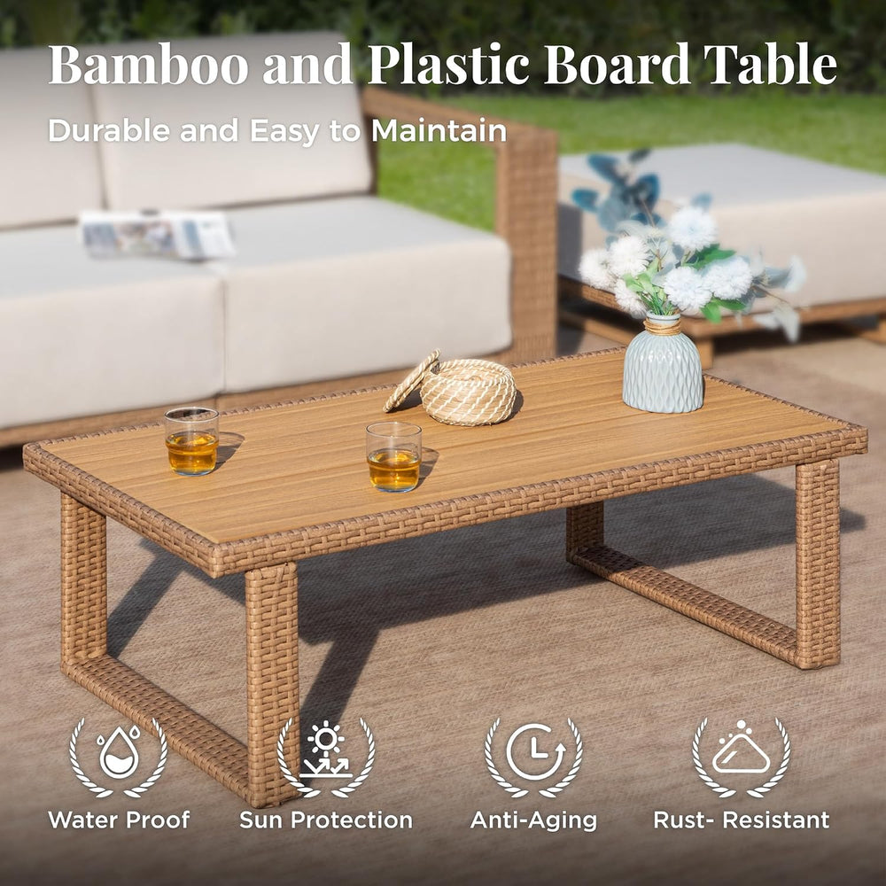 MIXPATIO Patio Furniture Set with Swivel Chairs &10" Thick Cushions