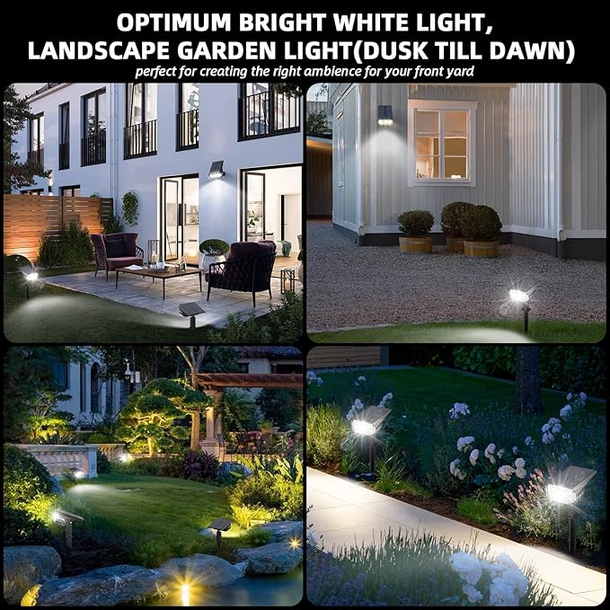 Solar Lights Outdoor Waterproof Landscape Lights, 40 LEDs Solar Spot Lights O...