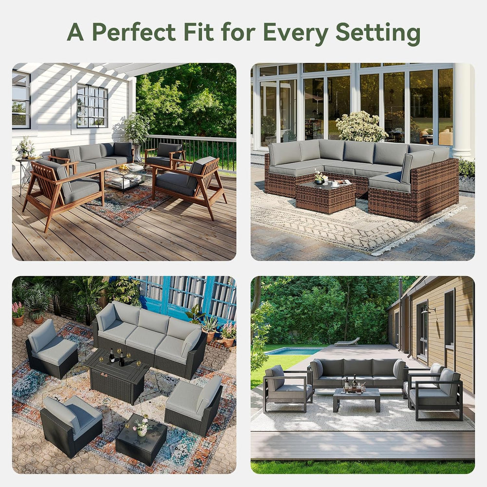 Aoxun Outdoor Replacement Cushions for Patio Furniture, Waterproof Sofa Cushi...