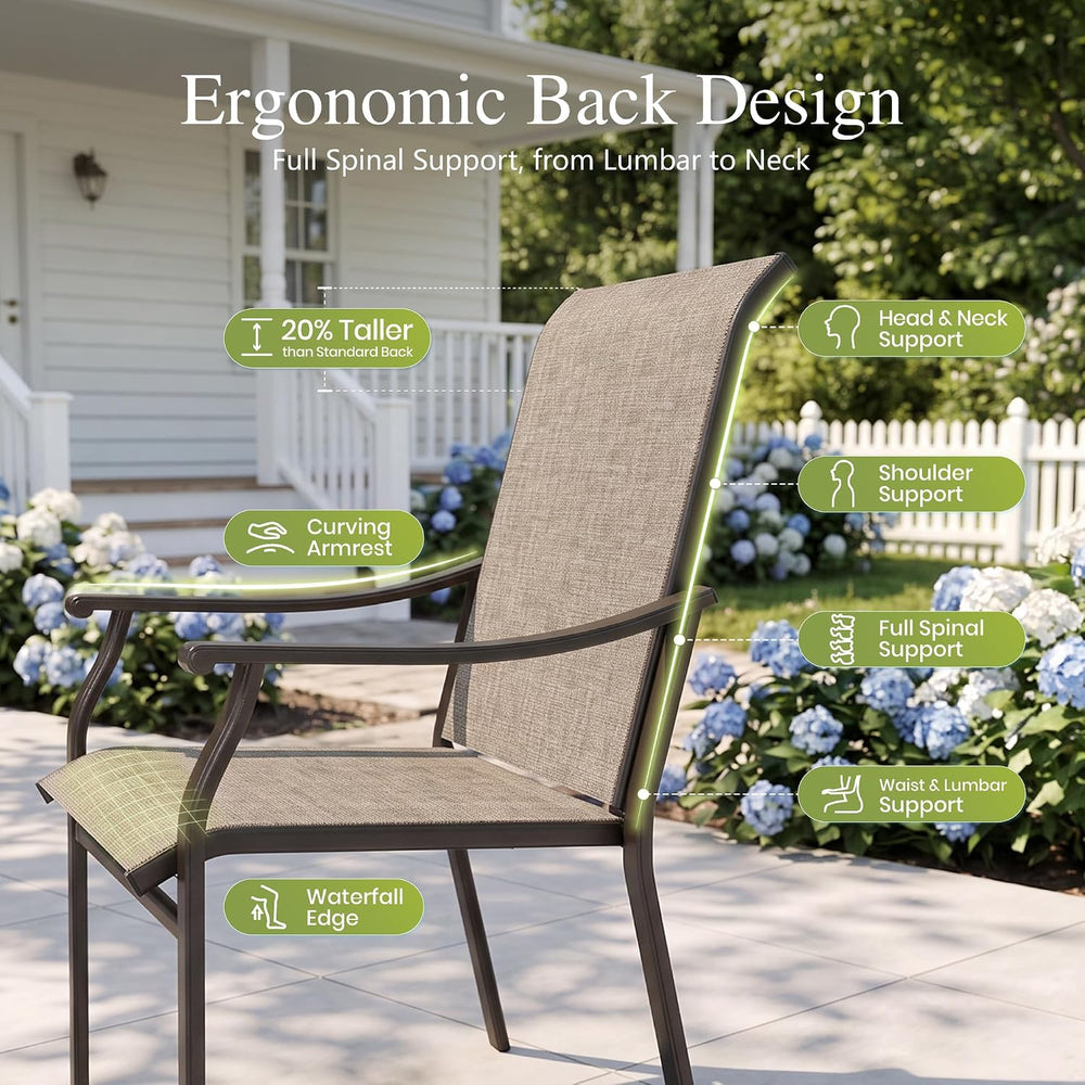 Sophia & William Outdoor Dining Set for 8 w/Metal Table & Textilene C...