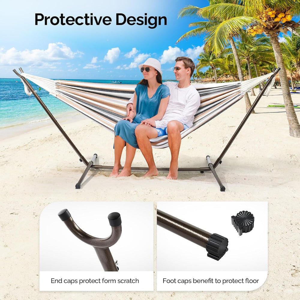 9 FT Hammock Stand Only, Heavy Duty Adjustable Indoor Outdoor Space Saving St...