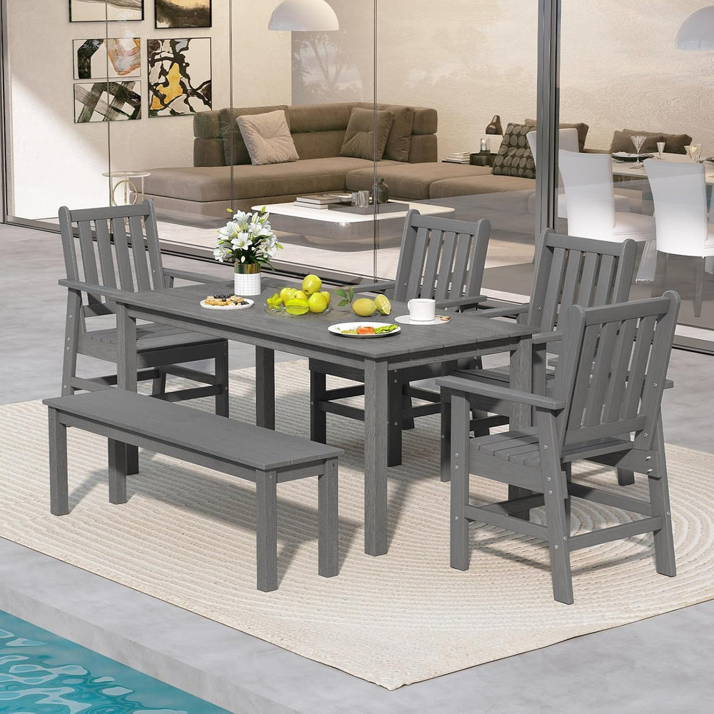 Tangkula Patio Dining Chairs Set of 2, HDPE All Weather Outdoor Chair with Wi...