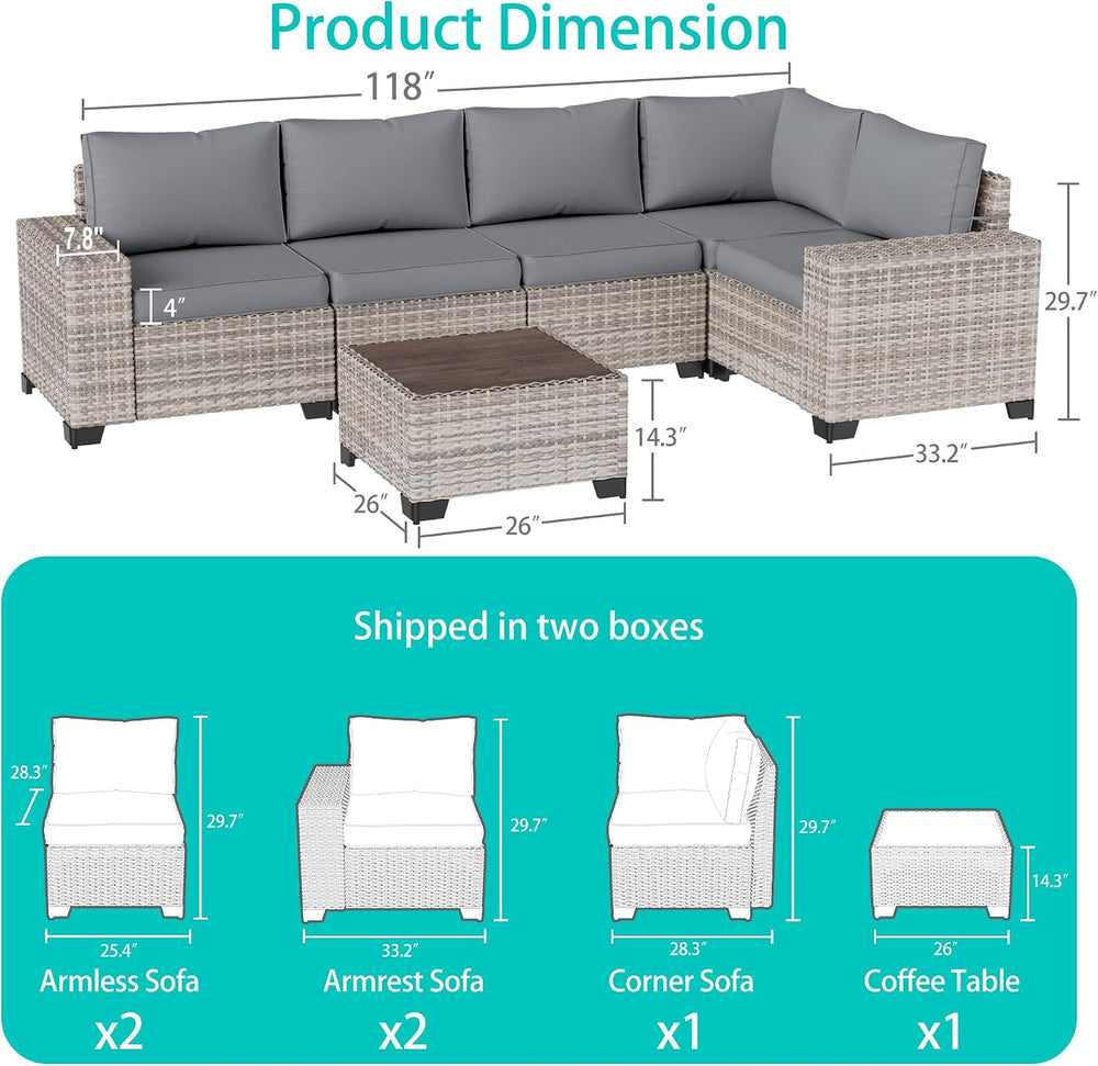 Outdoor Patio Furniture Set PE Wicker Rattan Outdoor Sectional Sofa
