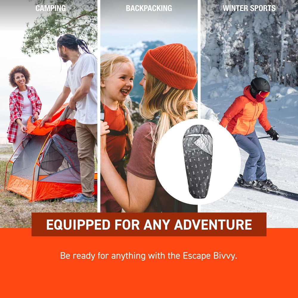 SOL Escape Bivvy XL with Hood, Reflects 70% Body Heat, Gray, 91" x 35"