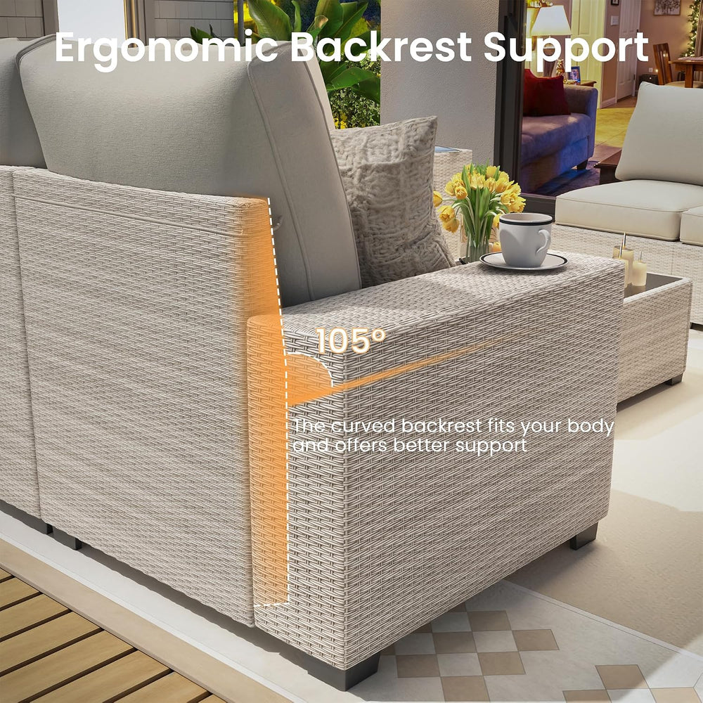 8 Piece outdoor patio sectional furniture set, Modern Modular outdoor sofa