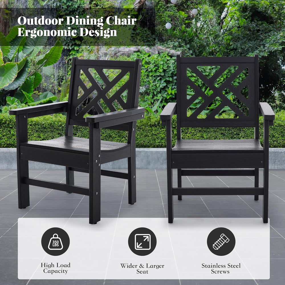 HDPE Outdoor Dining Set,10-Piece Outdoor Table and Chairs Include 8 Dining Ch...