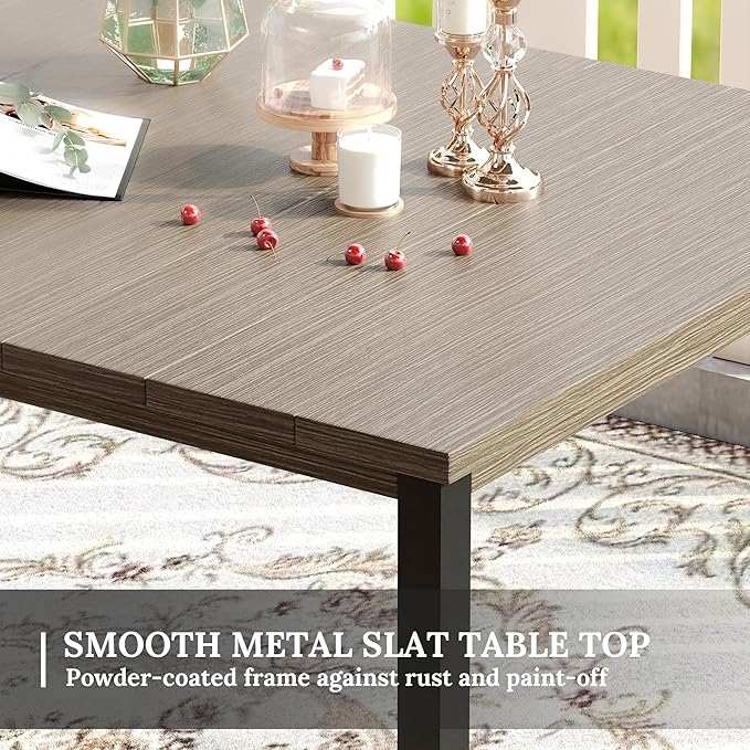 VICLLAX Patio Dining Set for 6, Outdoor Furniture Set Includes 63" Recta...