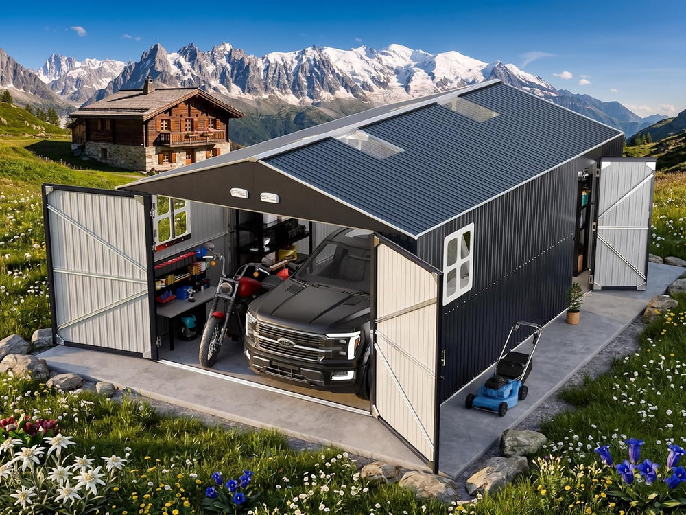 Military-Grade 13x20 FT Metal Garage Large Outdoor Storage Building Kits