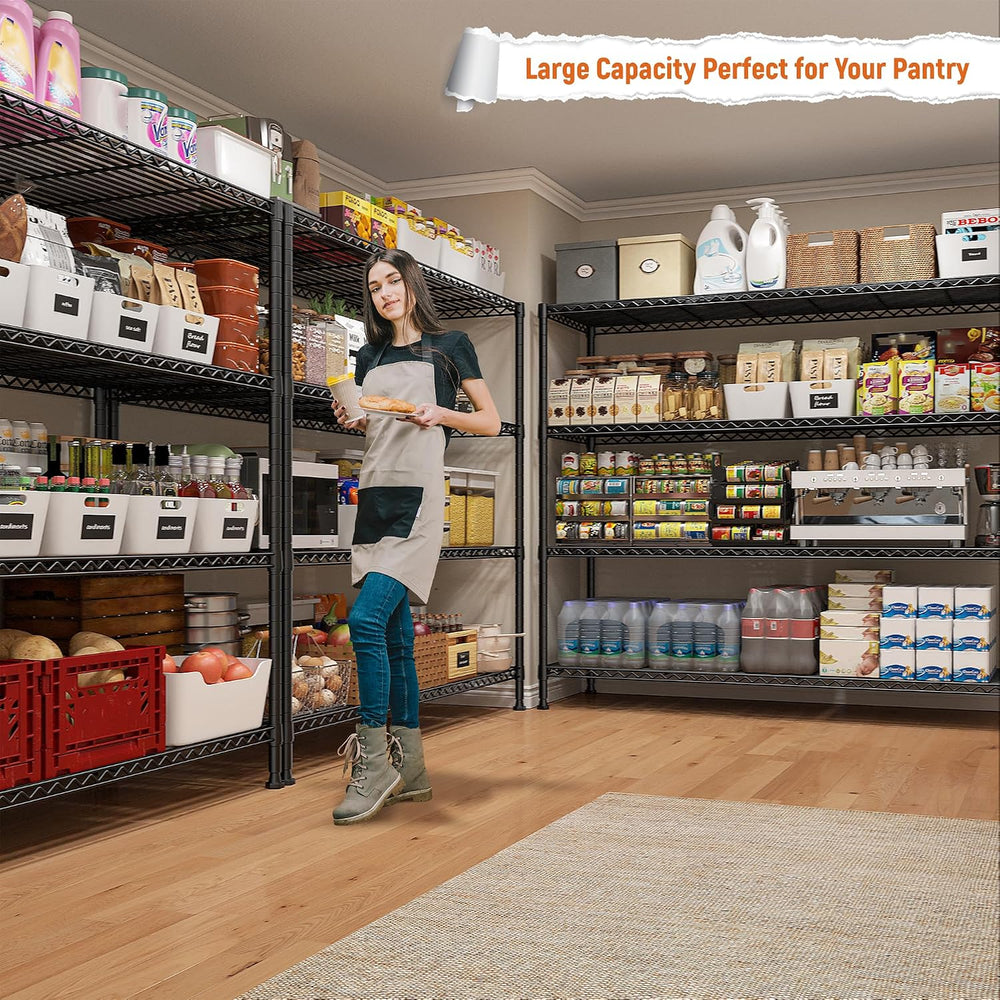 REIBII 4-Tier Storage Shelves 45.3''W Wire Shelving Unit for Pantry G...