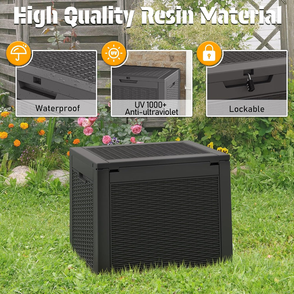 NUNU LAB 30 Gallon Outdoor Storage Box Waterproof, Outside Package Delivery D...