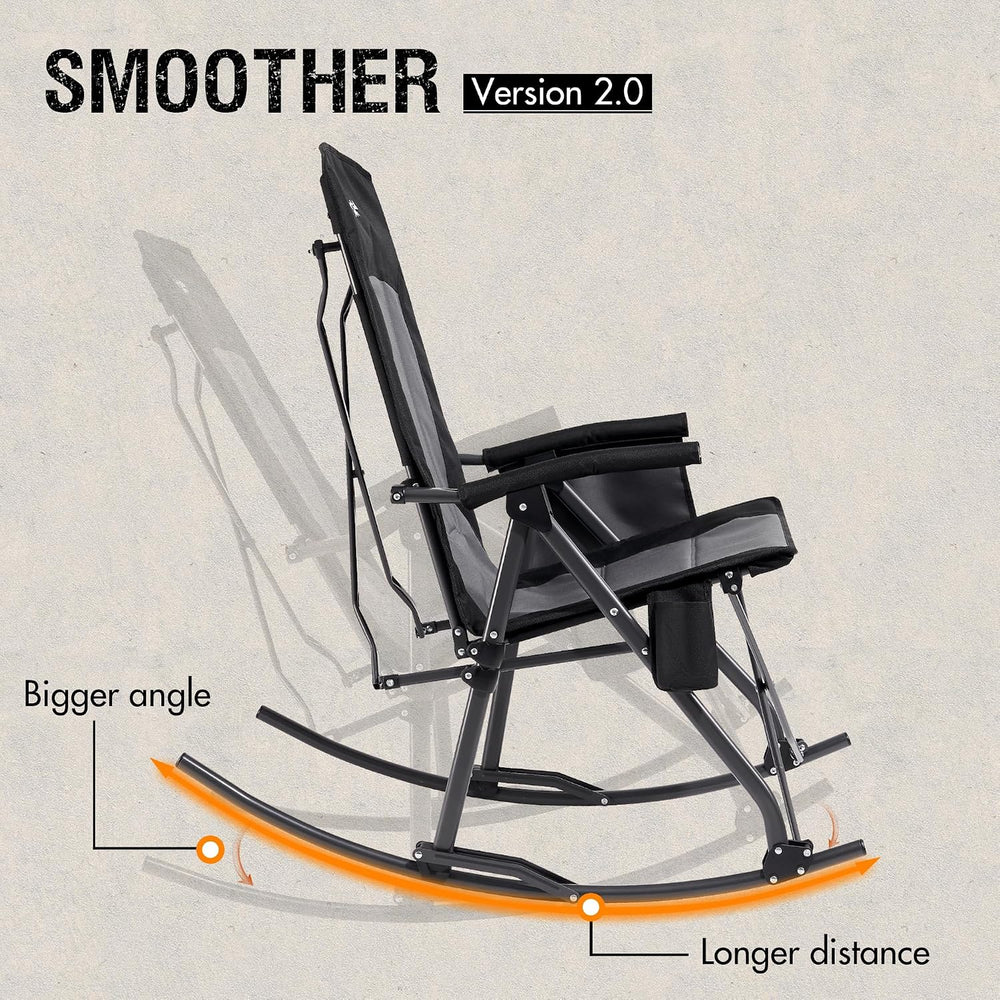 Portal Oversized Folding Rocking Chair, 400 lbs Capacity for Camping