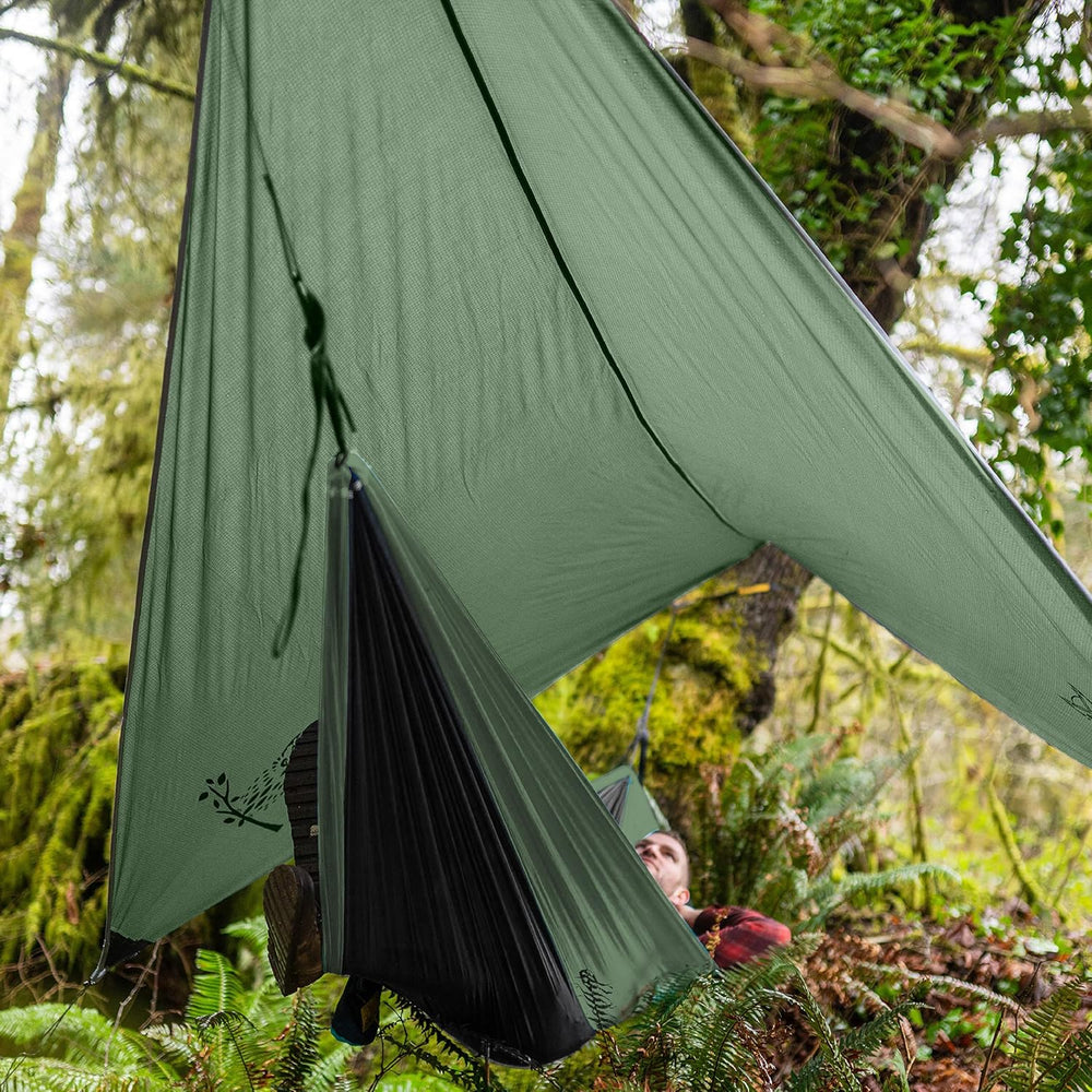 Wise Owl Outfitters Hammock Rain Fly – Waterproof Camping Tarp Cover with Ten...