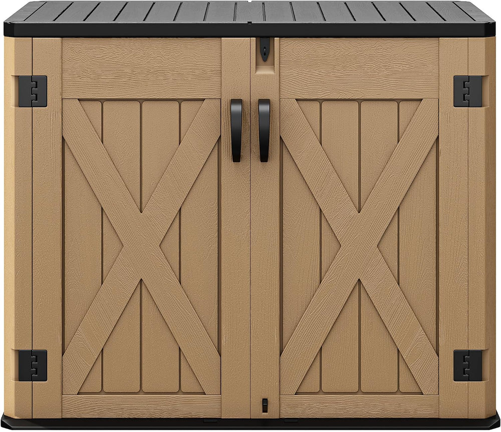 DWVO Outdoor Storage Shed, Weatherproof Resin, 35 Cu Ft Capacity, Horizontal ...
