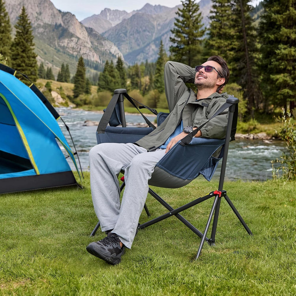 Hammock Camping Chair, Oversized Swinging Chair, 350LBS,Navy