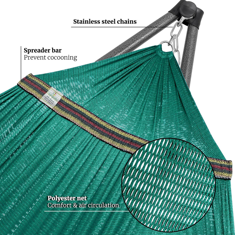 Tranquillo Combo - Adjustable Foldable Hammock with Stand, Peacock