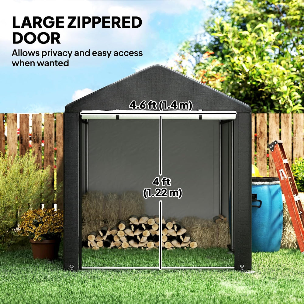 Outsunny 5.2 x 7.2 ft Portable Storage Shed Heavy Duty Outdoor Shed, Black
