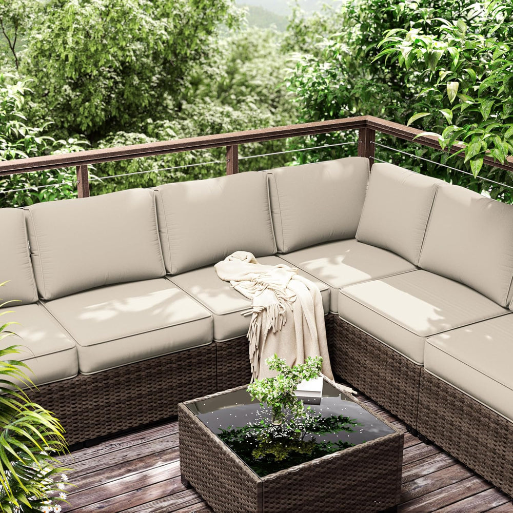 Outdoor Cushions for Patio Furniture, 14 Piece Water-Resistant Sofa Cushion