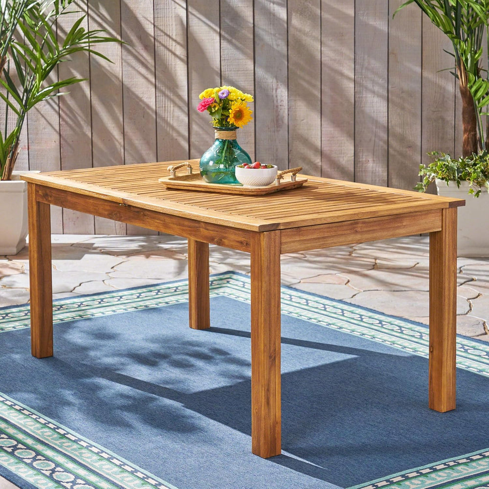 Christopher Knight Home Eric Outdoor Expandable Acacia Wood Dining Table, Nat...