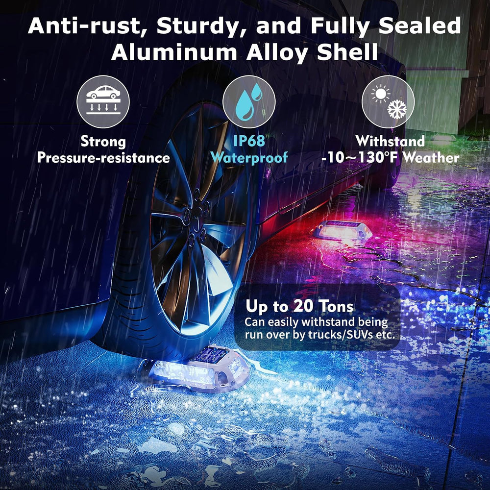 Aluminum Alloy Solar Dock Lights, IP68 Solar Driveway Lights, 12Pack