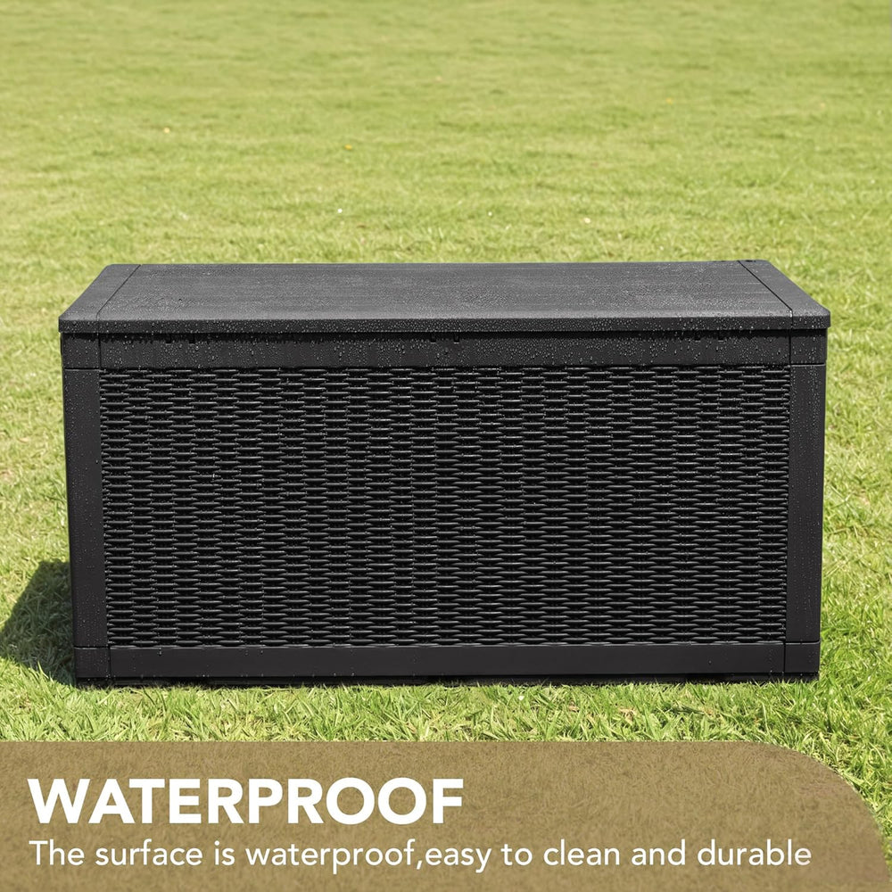 Devoko 100 Gallon Waterproof Deck Box, Resin Large Outdoor Storage Box