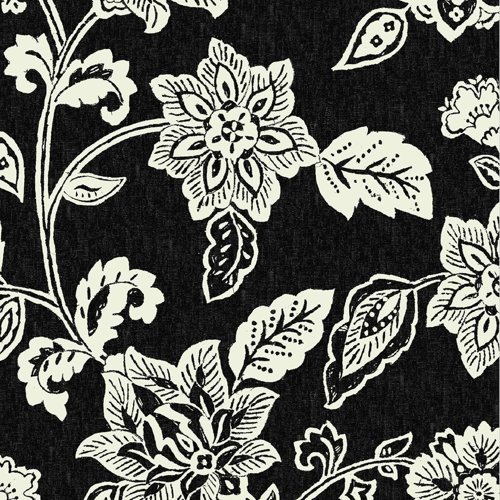 Arden Outdoor Bench Cushion, Foam, 48x18, Black Jacobean