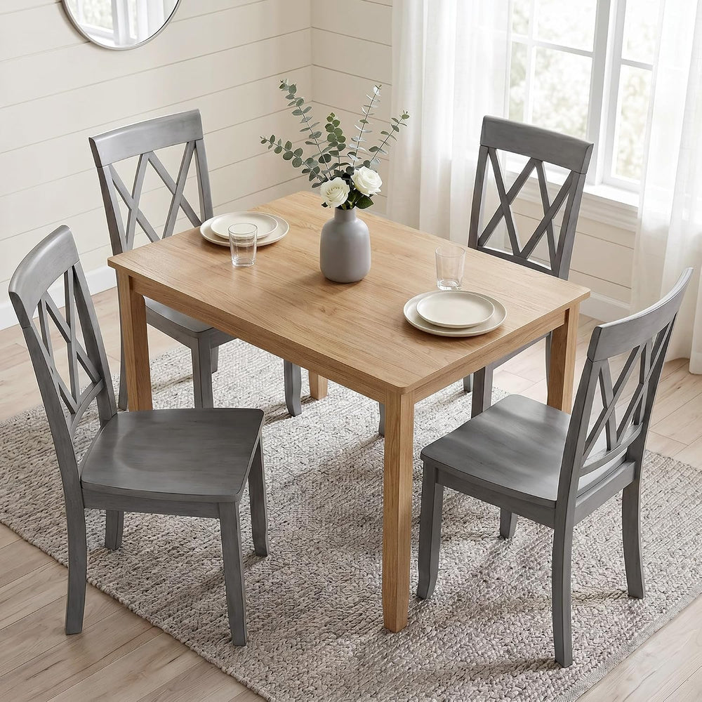 DUHOME Wood Dining Chairs Set of 4,Cross Back Solid Wood Kitchen Chairs