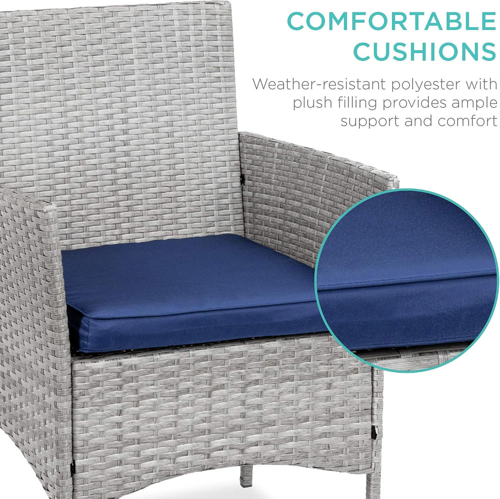 Best Choice Products 3-Piece Outdoor Wicker Conversation Bistro Set, Space Sa...