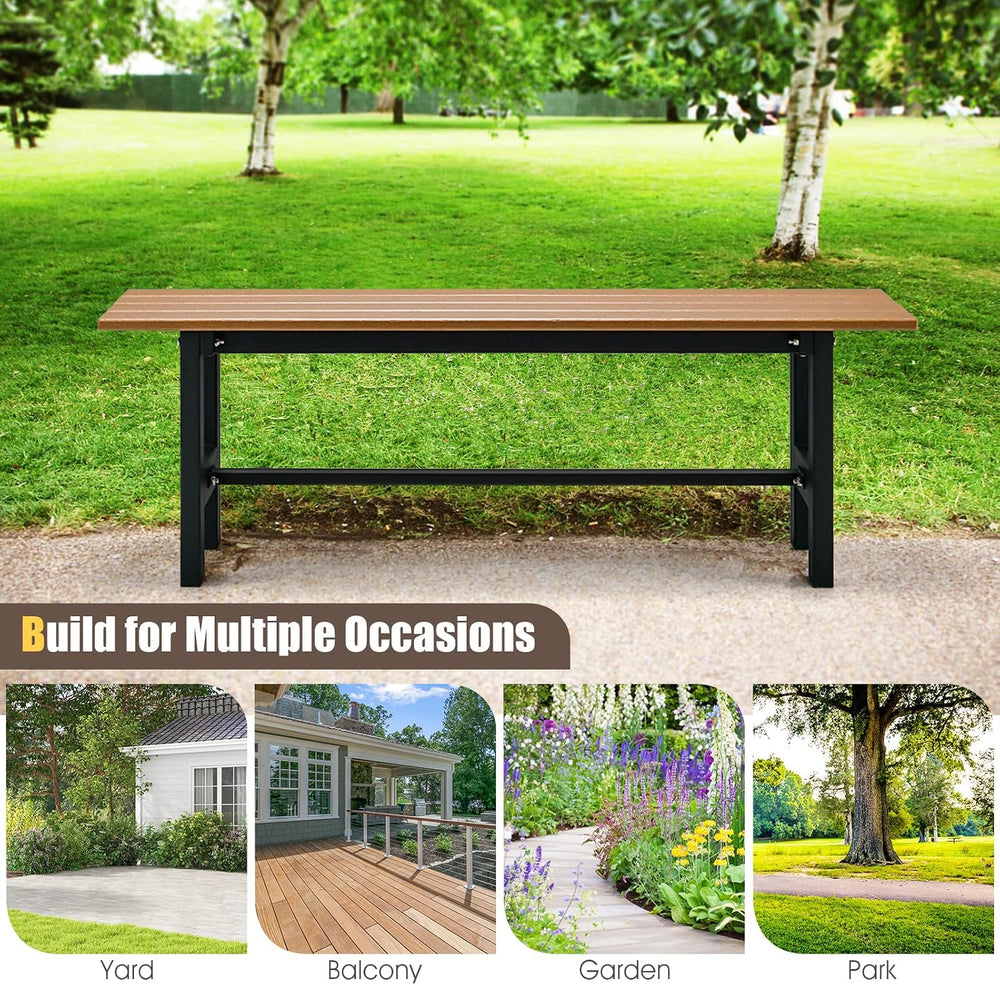 GIANTEX 2-Pack Outdoor Bench Seat,Backless Patio Garden Bench, 660 LBS Load