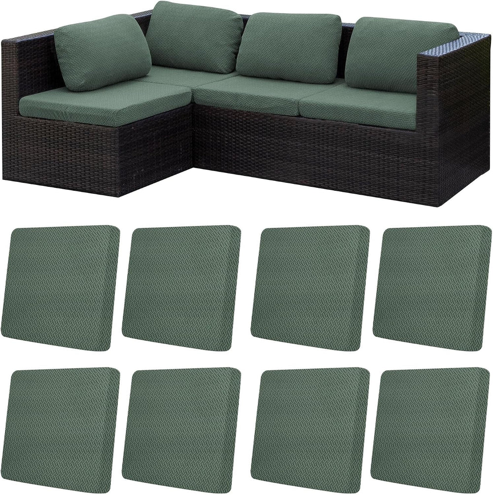 8Pcs Patio Cushion Covers, Outdoor Stretch Cushion Covers, Washable