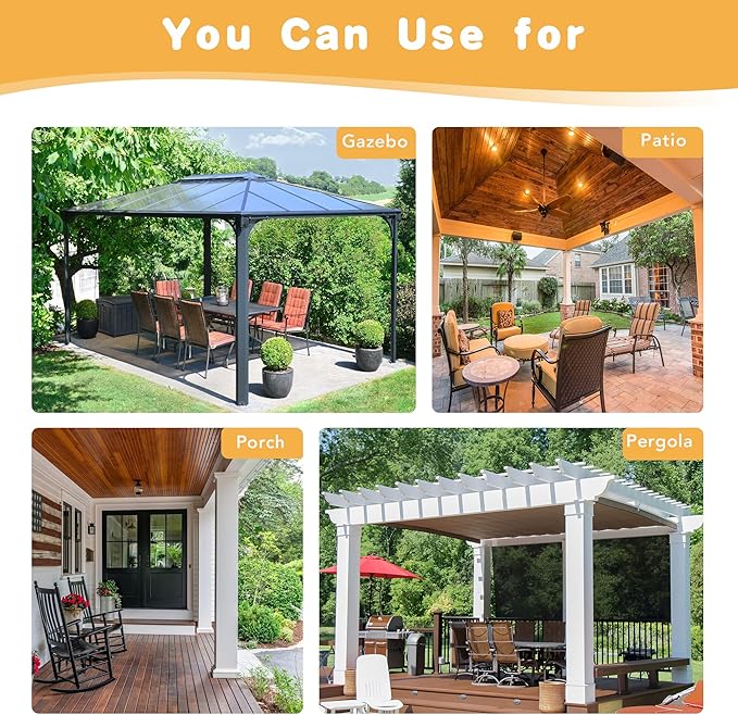 HolidayIdeas Outdoor Curtains for Patio Waterproof, 4 Panels - 54 x 84 Inch -...