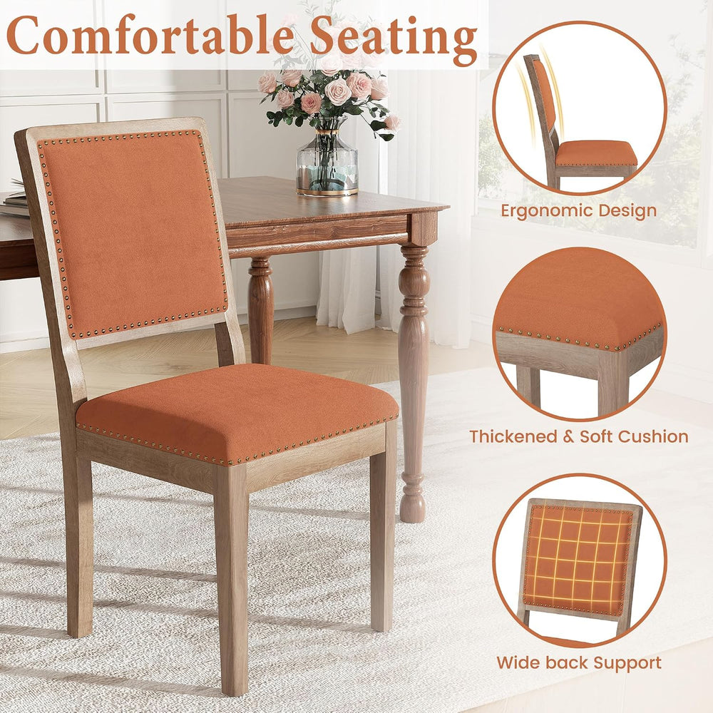 Dining Chairs Set of 8, Mid Century Modern Upholstered Dining Room Chairs, Fa...