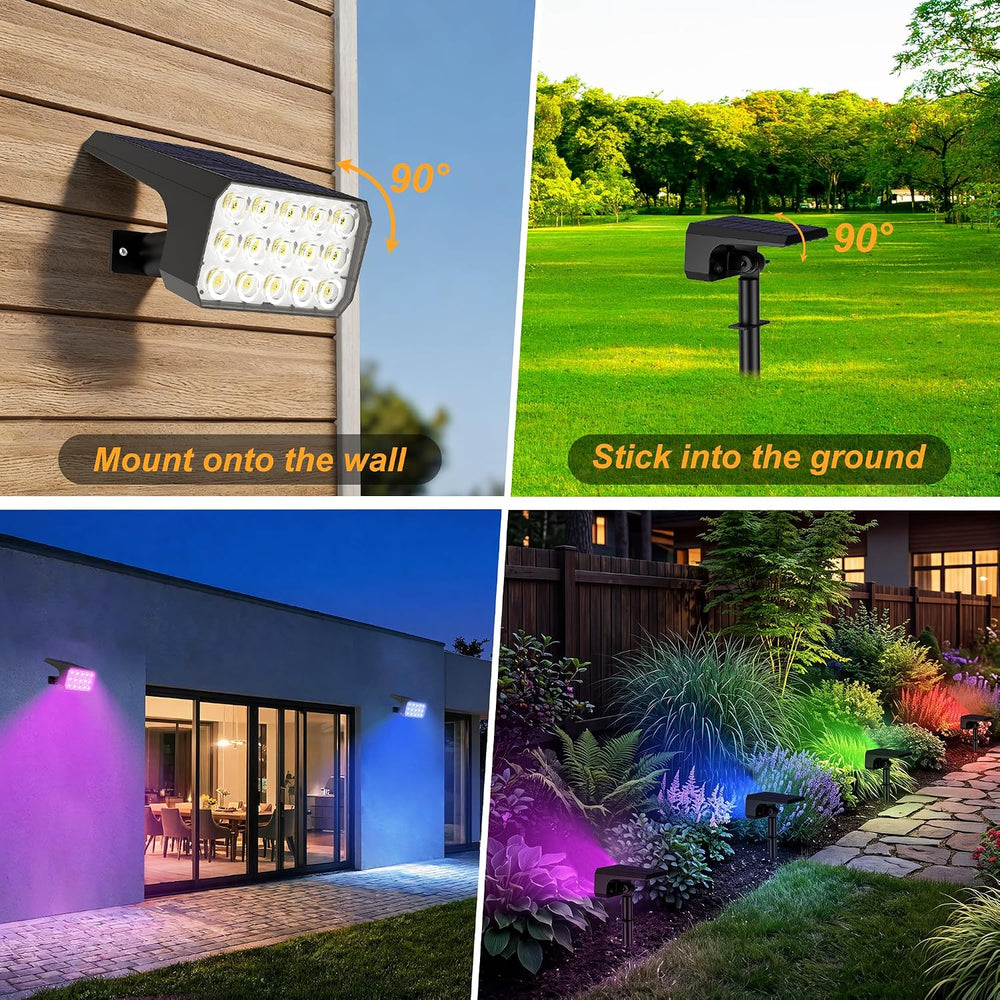Solar Spot Lights Outdoor, 6 Pack Multicolor Outdoor Solar Lights for Yard, 4...