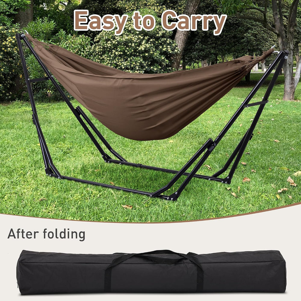 Ainfox Hammock with Foldable Stand, 2 in 1 Hammock and Swinging Chair with Ca...