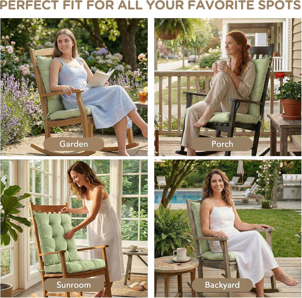Codi Rocking Chair Cushions Outdoor, Water-Resistant, Sage, 1 Pack
