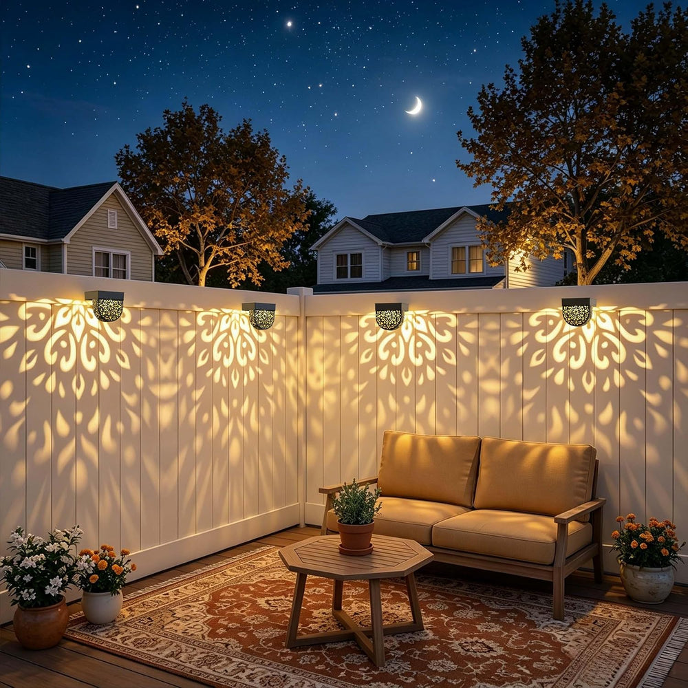 Solar Fence Lights 6 Pack Solar Deck Step Wall Lights Outdoor Waterproof LED ...