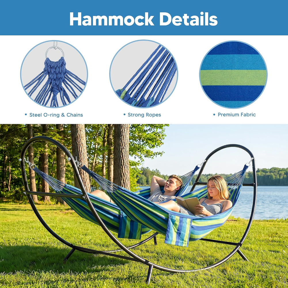 SUNCREAT Portable Outdoor Hammock with Stand, Double Hammocks with Stand for ...