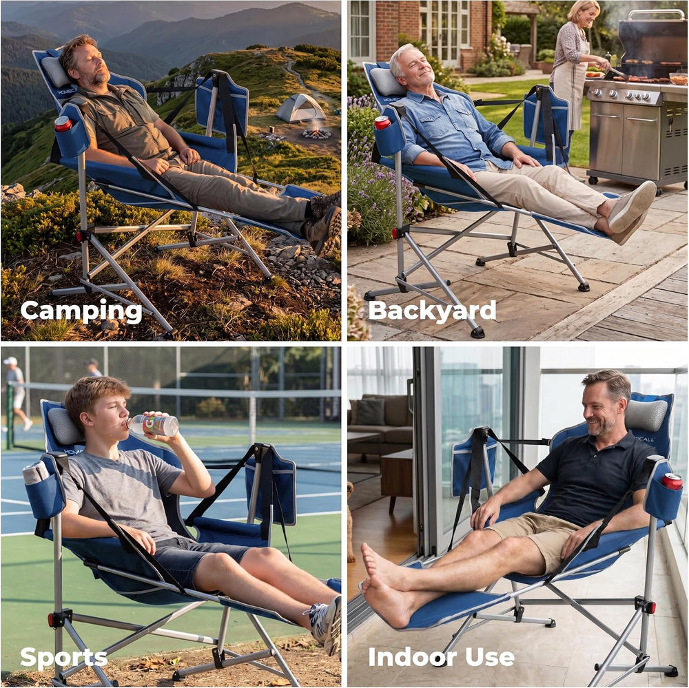 Hammock Camping Chair with Footrest, Heavy Duty Swinging Chair 500LB