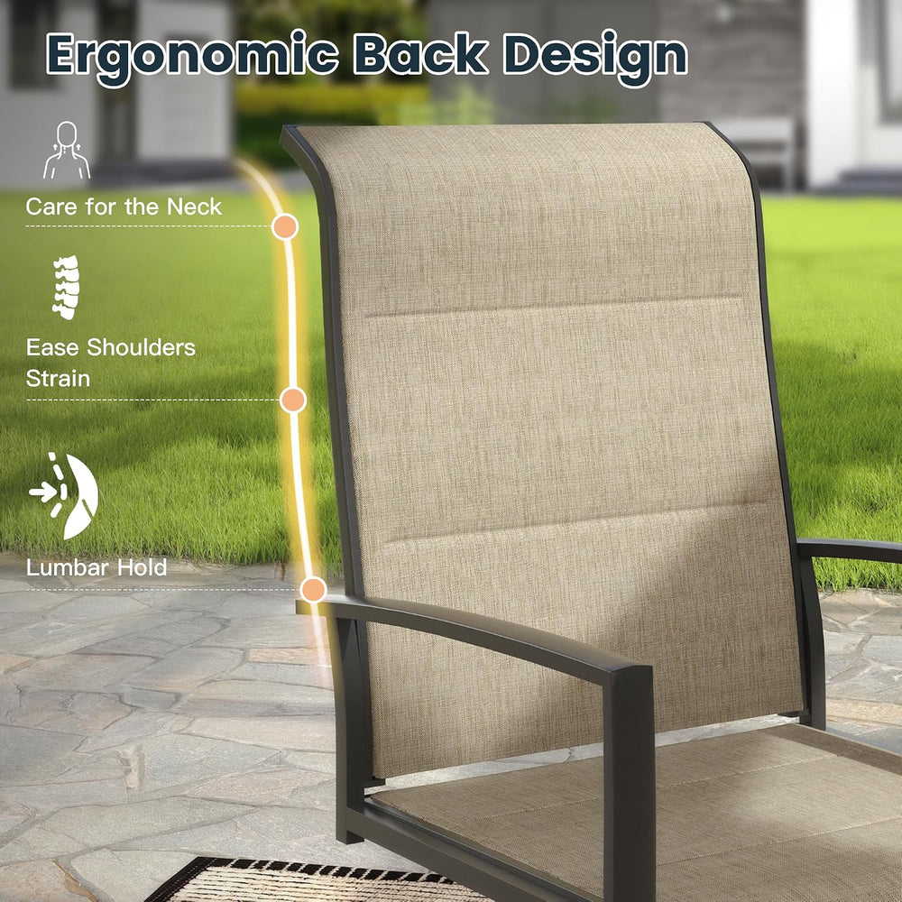 9PCS Outdoor Dining Set, 70.9" Rectangle Table, 8 Swivel Chairs, Brown