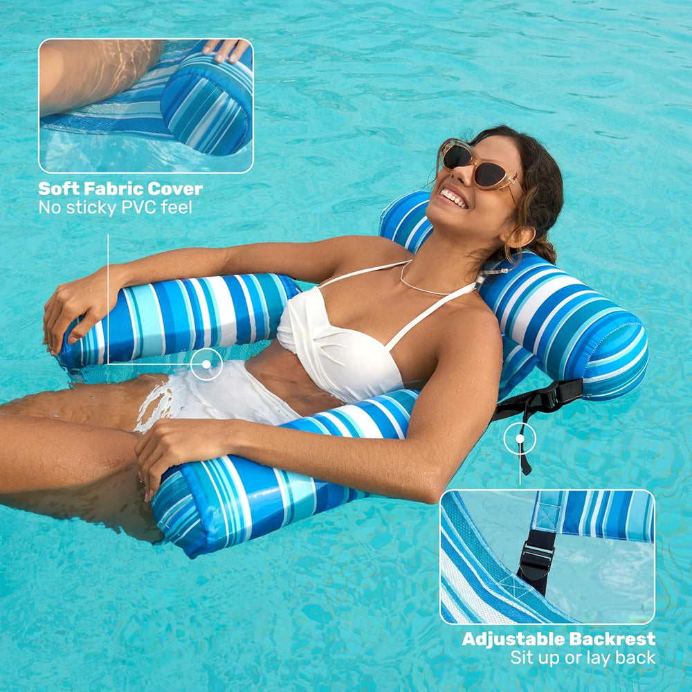 SLOOSH Inflatable Pool Floats Adult,2 Packs Floating Lounge Chairs,Blow up Po...