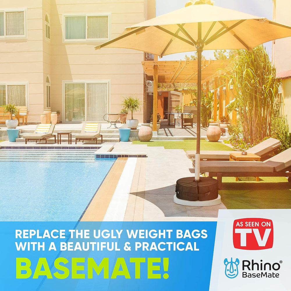 Rhino BaseMate 18" Round Umbrella Base Weight with Side-Slot Opening – F...