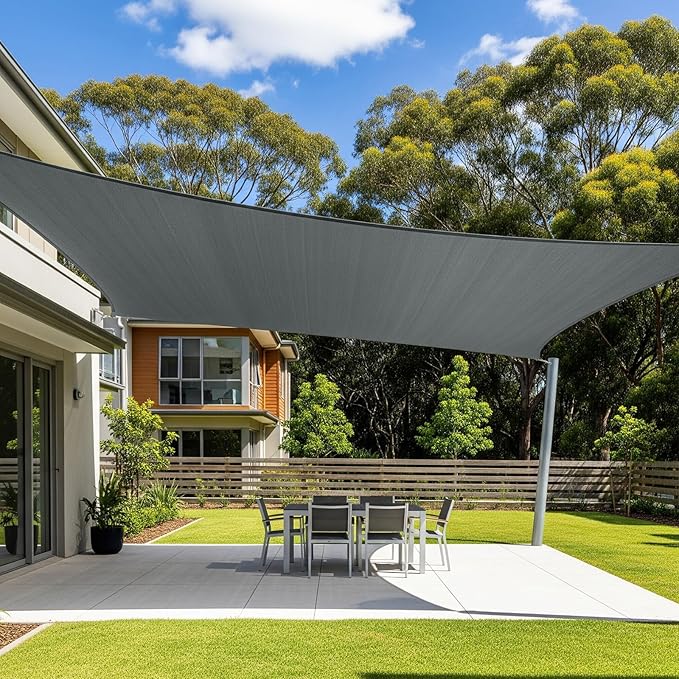 Cool Area Sun Shade Sail 12x16FT Rectangle Shade Canopy Outdoor Sunshade for ...