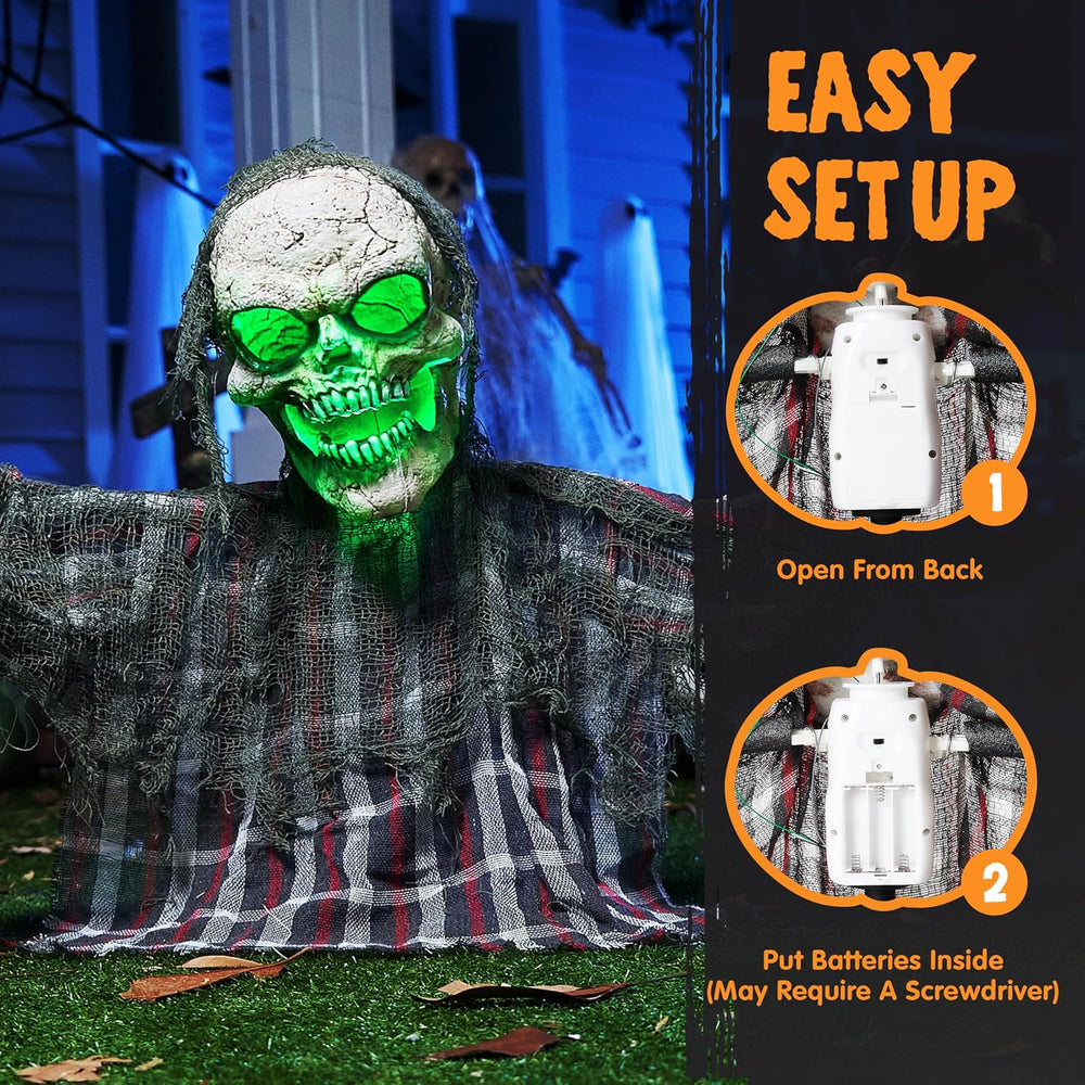 JOYIN Halloween Animatronics Decorations Outdoor, Animated Zombie Groundbreak...