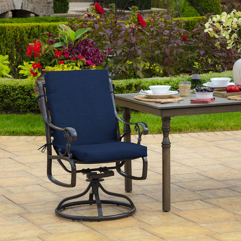 Arden Outdoor Dining Chair Cushion, 4-Pack, 20x44, Sapphire Blue