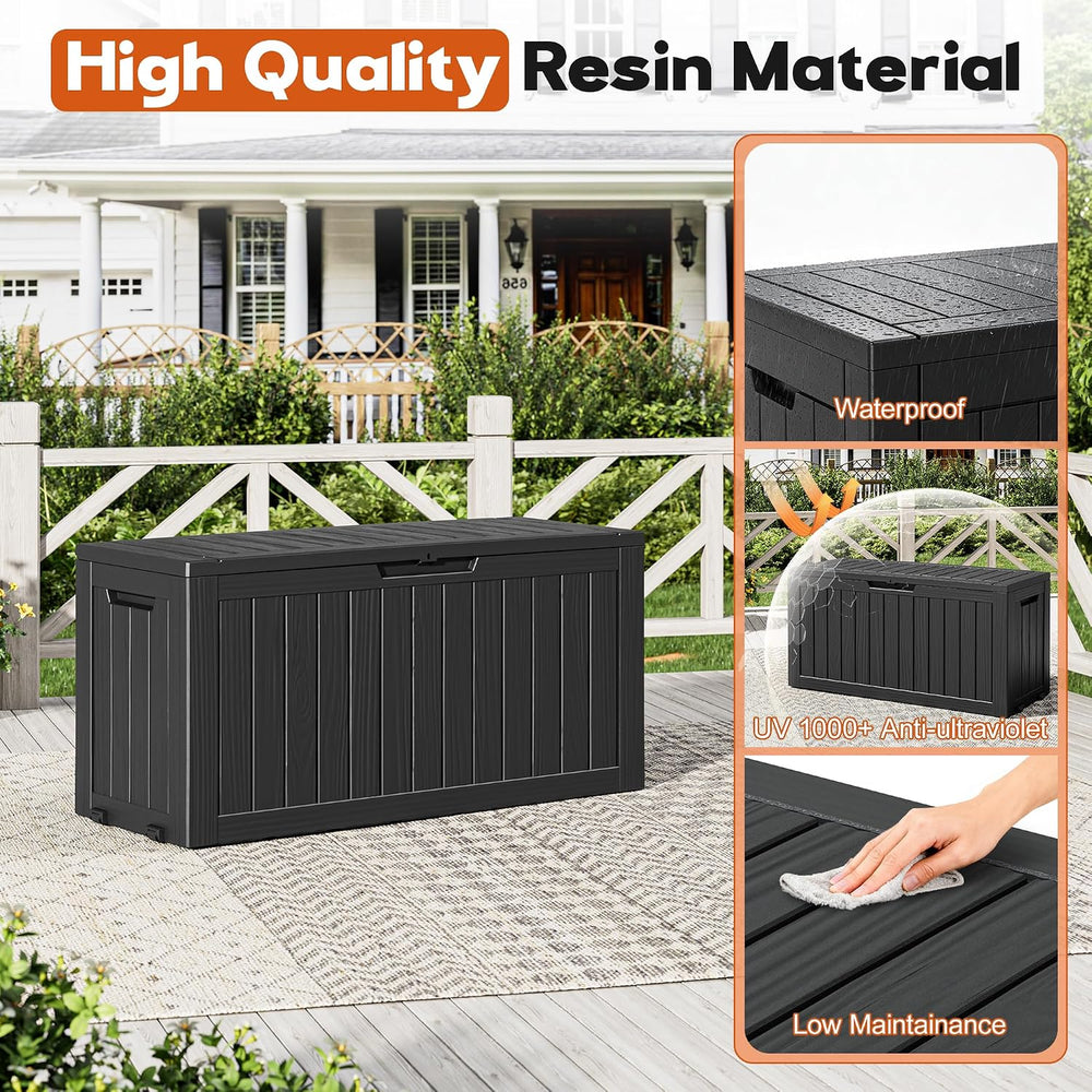 Outdoor Storage Box, Resin Deck Boxes Indoor and outdoor, Waterproof Storage ...